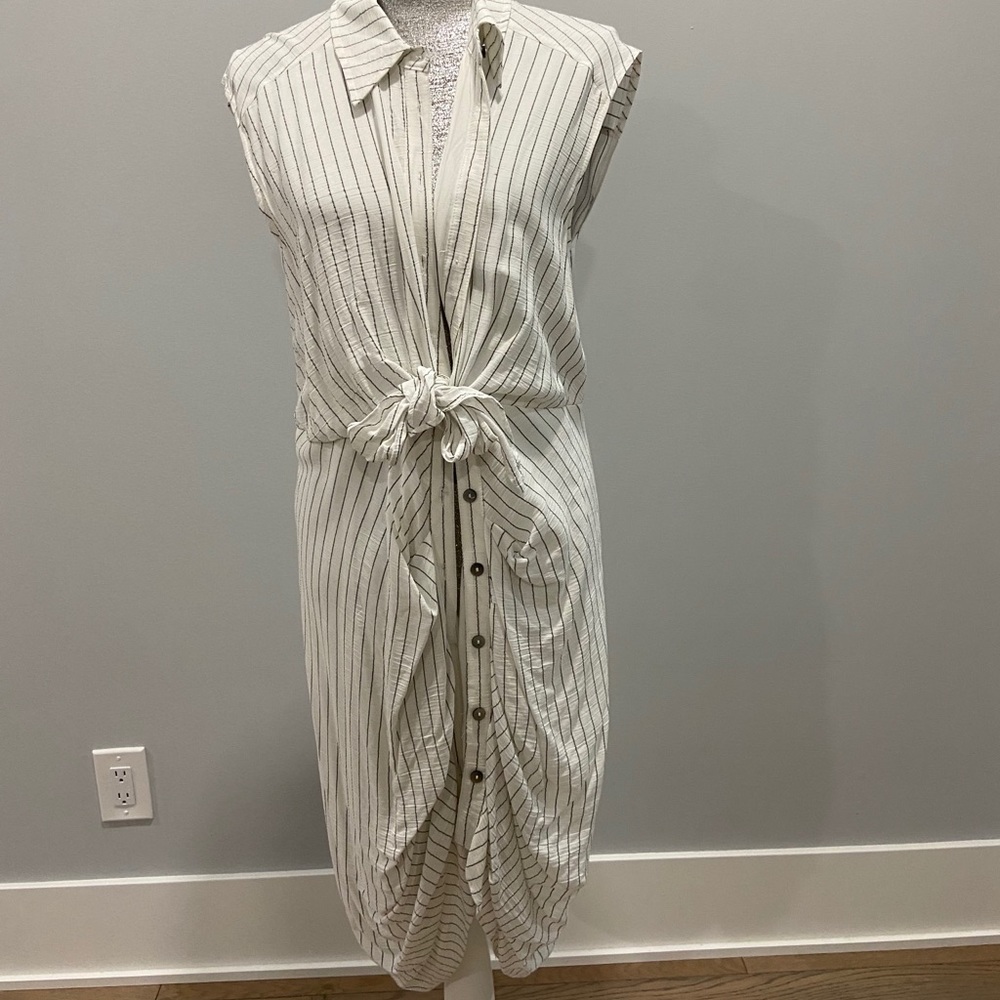 White Striped Casual Summer Dress